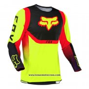 2020 Motocross Cyclisme Maillot FOX Manches Longues Noir Jaune