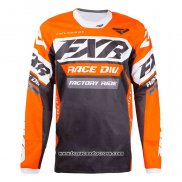 2020 Motocross Cyclisme Maillot FXR Manches Longues Orange Gris