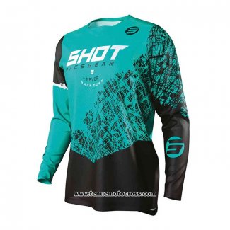 2020 Motocross Cyclisme Maillot Shot Manches Longues Vert