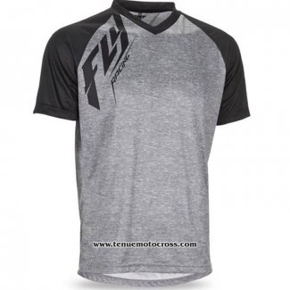 2020 Motocross Cyclisme T Shirt FLY Manches Courtes Gris