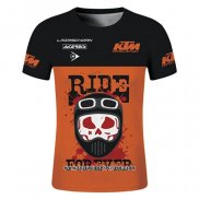 2020 Motocross Cyclisme T Shirt KTM Manches Courtes Orange Noir