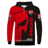 2020 Motocross Cyclisme Chandail Ducati Manches Longues Noir Rouge