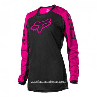 2020 Motocross Cyclisme Femme Maillot FOX Manches Longues Noir Fuchsia