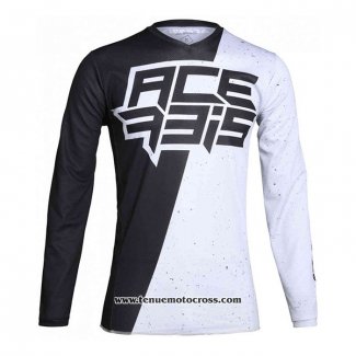 2020 Motocross Cyclisme Maillot Acerbis Manches Longues Noir Blanc