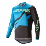 2020 Motocross Cyclisme Maillot Alpinestars Manches Longues Noir Bleu