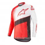 2020 Motocross Cyclisme Maillot Alpinestars Manches Longues Rouge Blanc