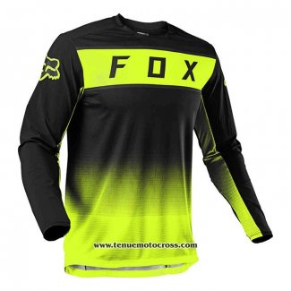 2020 Motocross Cyclisme Maillot FOX Manches Longues Noir Jaune