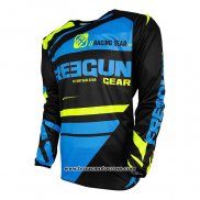 2020 Motocross Cyclisme Maillot Freegun Manches Longues Bleu