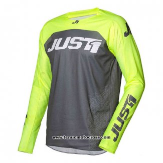 2020 Motocross Cyclisme Maillot Just 1 Manches Longues Gris Jaune