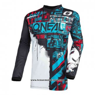 2020 Motocross Cyclisme Maillot Oneal Manches Longues Bleu