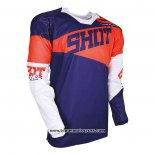 2020 Motocross Cyclisme Maillot Shot Manches Longues Bleu