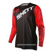 2020 Motocross Cyclisme Maillot Shot Manches Longues Noir Rouge