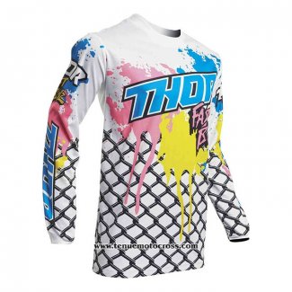 2020 Motocross Cyclisme Maillot Thor Manches Longues Blanc