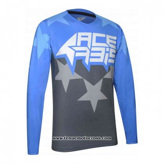 2020 Motocross Cyclisme Maillot Acerbis Manches Longues Bleu