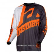 2020 Motocross Cyclisme Maillot Answer Manches Longues Noir Orange