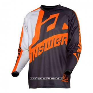 2020 Motocross Cyclisme Maillot Answer Manches Longues Noir Orange