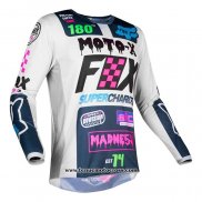 2020 Motocross Cyclisme Maillot FOX Manches Longues Blanc