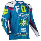 2020 Motocross Cyclisme Maillot FOX Manches Longues Bleu