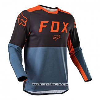 2020 Motocross Cyclisme Maillot FOX Manches Longues Noir Fonce Bleu