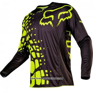 2020 Motocross Cyclisme Maillot FOX Manches Longues Noir Jaune