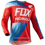 2020 Motocross Cyclisme Maillot FOX Manches Longues Rouge Bleu