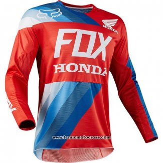 2020 Motocross Cyclisme Maillot FOX Manches Longues Rouge Bleu