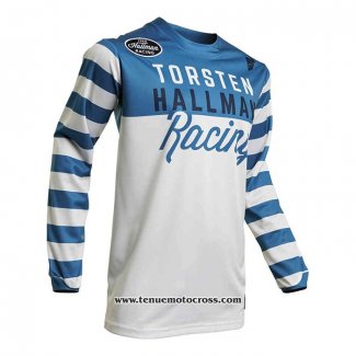 2020 Motocross Cyclisme Maillot Thor Manches Longues Blanc Bleu