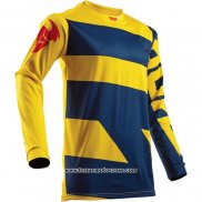 2020 Motocross Cyclisme Maillot Thor Manches Longues Jaune Bleu