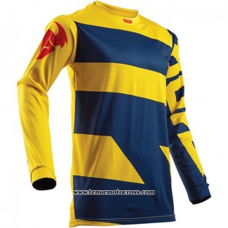 2020 Motocross Cyclisme Maillot Thor Manches Longues Jaune Bleu