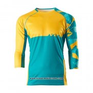 2020 Motocross Cyclisme Maillot Veti Manches Longues Bleu Clair Jaune