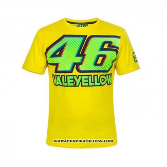 2020 Motocross Cyclisme T Shirt VR 46 Manches Courtes Jaune