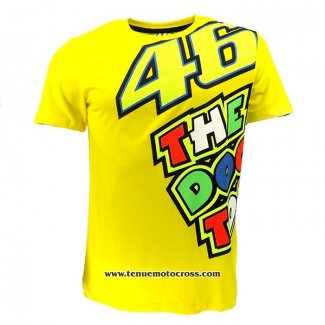 2020 Motocross Cyclisme T Shirt VR 46 Manches Courtes Jaune