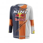 2021 Kini Motocross Cyclisme Maillot Manches Longues Gris Orange Blanc