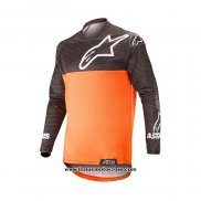 2020 Motocross Cyclisme Maillot Alpinestars Manches Longues Marron Orange