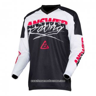 2020 Motocross Cyclisme Maillot Answer Manches Longues Noir Blanc