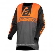 2020 Motocross Cyclisme Maillot Answer Manches Longues Orange Gris