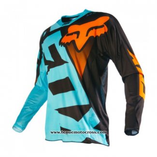 2020 Motocross Cyclisme Maillot FOX Manches Longues Bleu