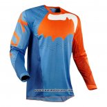 2020 Motocross Cyclisme Maillot FOX Manches Longues Bleu Orange