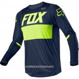 2020 Motocross Cyclisme Maillot FOX Manches Longues Fonce Bleu