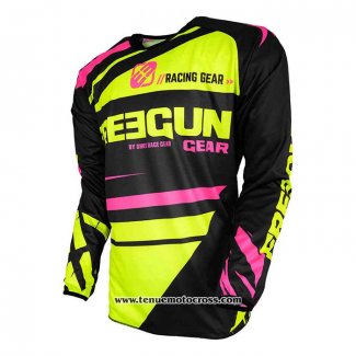 2020 Motocross Cyclisme Maillot Freegun Manches Longues Jaune