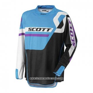 2020 Motocross Cyclisme Maillot Scott Manches Longues Bleu