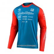 2020 Motocross Cyclisme Maillot TLD Manches Longues Bleu Rouge