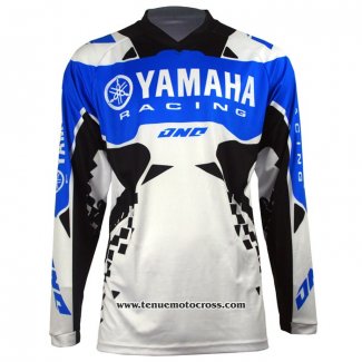 2020 Motocross Cyclisme Maillot YAMAHA Manches Longues Bleu Blanc