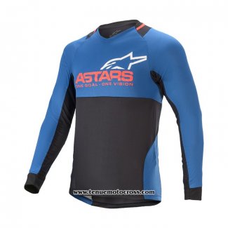 2021 Alpinestars Motocross Cyclisme Maillot Manches Longues Bleu Noir