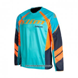 2021 Klim Motocross Cyclisme Maillot Manches Longues Bleu Clair Orange