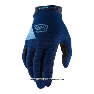 2021 Motocross Cyclisme 100 Percent Gants Doigts Long Bleu