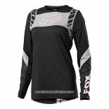 2021 Motocross Cyclisme Femme Maillot FOX Manches Longues Noir Gris