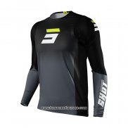 2021 Shot Motocross Cyclisme Maillot Manches Longues Noir Gris