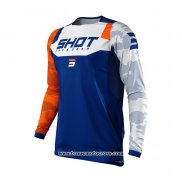 2021 Shot Motocross Cyclisme Maillot Manches Longues Orange Bleu