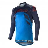 2020 Motocross Cyclisme Maillot Alpinestars Manches Longues Bleu